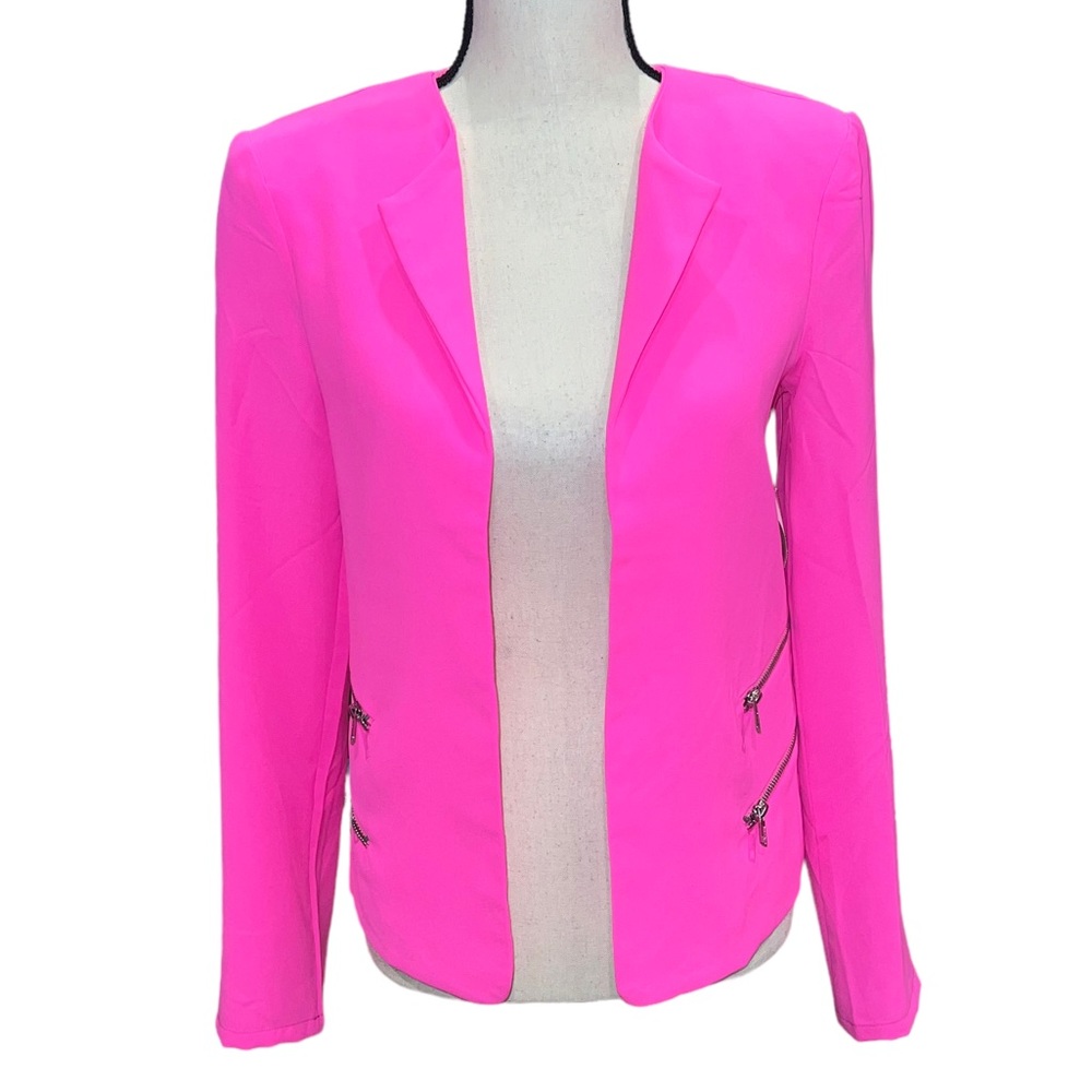 NWT Zio Hot Pink Zipper Blazer